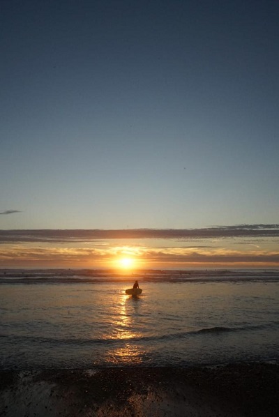 Sonnenuntergang Surf-Camp