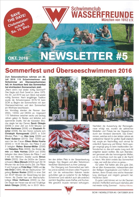 Newsletter 5 – Titelseite
