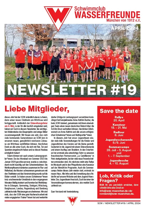Newsletter 19 – Titelseite